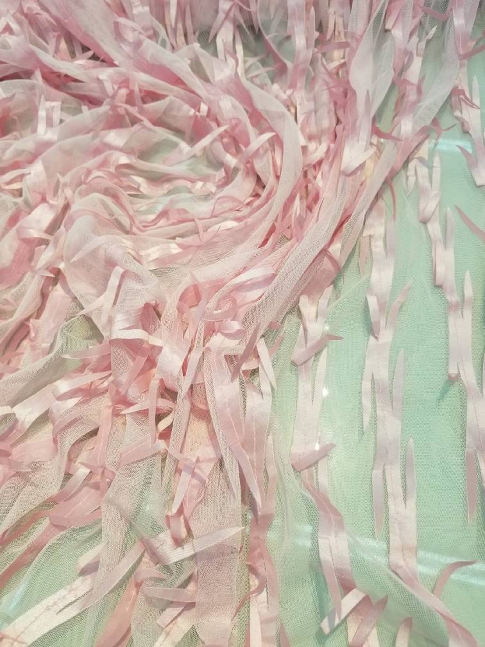 Super Fine Soft Ruffle Design Mesh/tulle Fabric. 60
