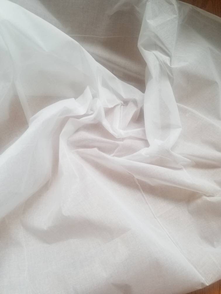 White 100% Cotton Organdy, This Fabric is Stiff Semi Sheer Fabric