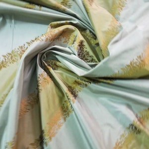 100% Silk Taffetta embroidered stripe  fabric by yard  54&quot; wide. Can be used for apparel  accessories  and Interior Designing.