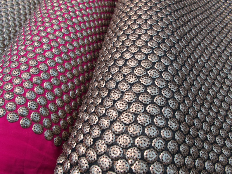 Hand Beaded Sequenced Chiffon Fabrics 45 wide sold by the Yard