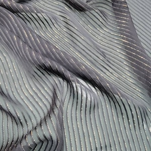 100% Silk Chiffon Metallic Striped Design. Rich and Beautiful - Etsy