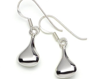 Boucles d’oreilles Sterling Silver Drop, Boucles d’oreilles Blob en argent minimaliste, Cadeau pour elle