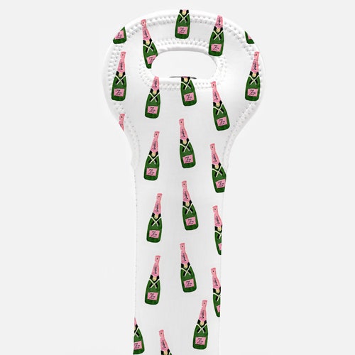 Champagne Print Pattern Leather Tote Bag main image 0