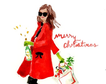 Holiday Christmas Cards: Shoppin & Poppin Sunnies { Fashion Christmas Card }