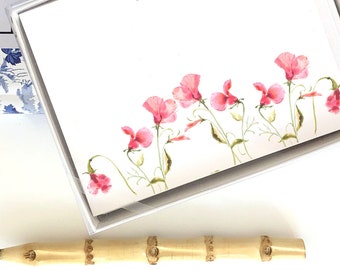 Papelería personalizada: Sweet Pea {Tarjetas de notas, Personalizadas, Acuarela, Monograma, Personalizadas, Dibujo de moda, Femenina}