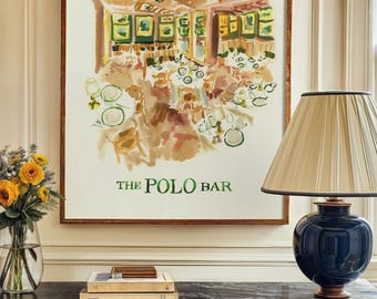 Art Print: Polo Bar {Cute Wall Art, Home Decorating, Original Painting, Watercolor, Apartment Decor, Decorating} Ralph