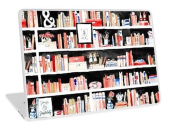 Laptop Decal: Bookshelf Print