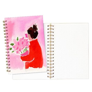 Gold Spiral Notebook: Pink Bunch