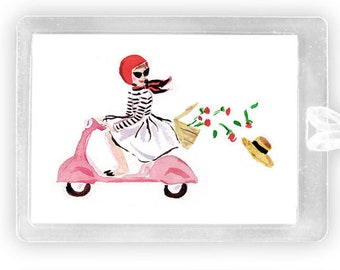 Luggage Tag (Personalized) - Vespa Girl
