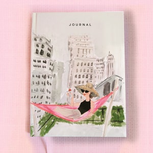 Cute Notebook Hardcover Journal: Summer City Girl