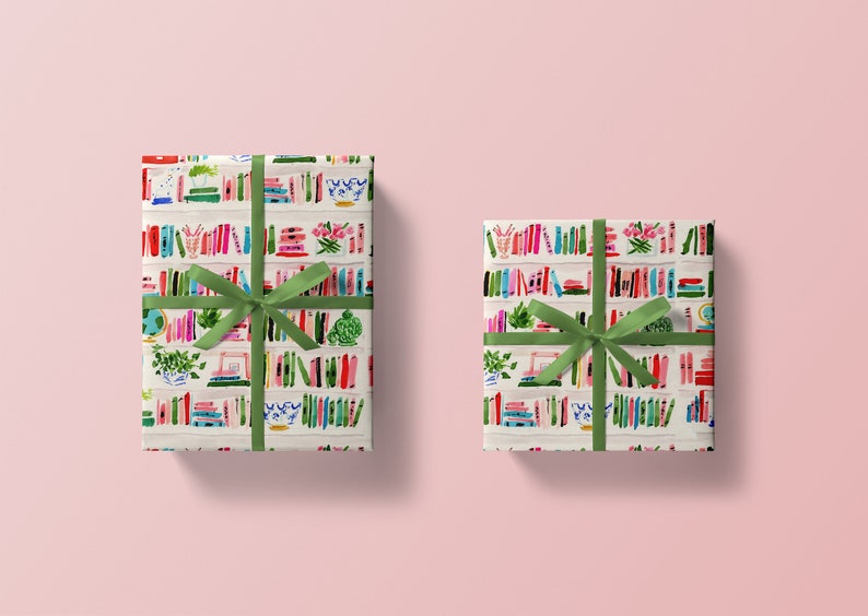 Papel de regalo: estantería brillante Navidad, vacaciones, cumpleaños, papel de regalo imagen 2