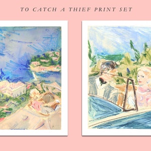 Grace Kelly Print Set: To Catch a Thief {Cute Wall Art, Home Decorating, Original Painting, Watercolor, Girly}