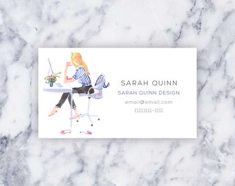 Custom Business/Calling Cards: Sitting in Stripes