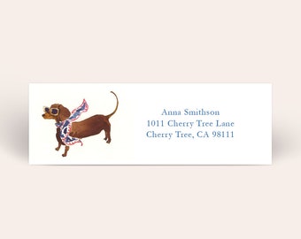 Address Label: Dachshund Scarf and Sunnies Address Label