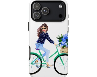 Nantucket Bike Girl Phone Case