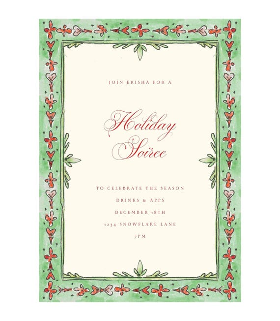 Instant Download Chic Canva Invitation Template: Festive Scrollwork Hearts | Editable Template
