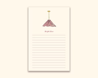 Personalized Pendant Lamp Notepad {French Market, To Do, Office Organization, Supplies, Grocery List}