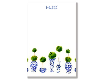 Personalized Notepad: Topiaries {Paper Notepad, To Do List, Fashion Illustration, Office Organization, Office Supplies, Grocery List}