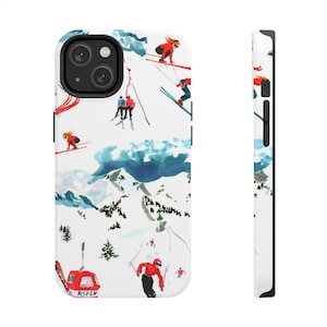 Retro Ski Scene Phone Case (iPhone 14) Skiiers