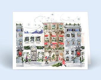 Set of Illustrated Christmas Cards: Holiday Walkups { Fashion Christmas Card } Christmas City