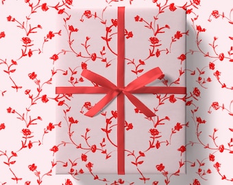 Wrapping Paper: Wallflower Vines Red