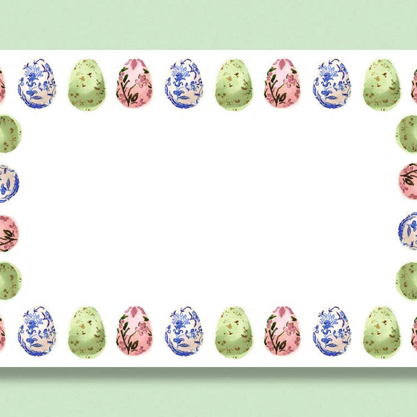 Paper Placemat Pad: Chinoiserie Eggs {Paper Notepad, Placemat, Paper Placemat, Place Mat Pad, Easter Party, Easter Table, Birthday}