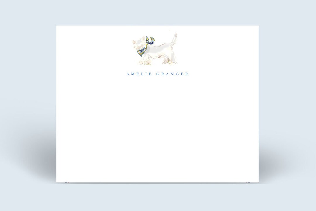 Personalized Stationery Westie Scarf stationary Notecards