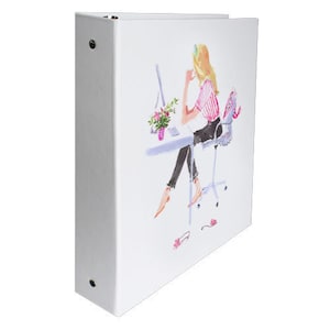 Heirloom Binder Glossy   3 Ring Binder: Sitting in Stripes Pink (Heirloom Quality Hardcover)