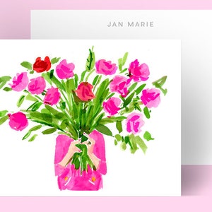 Personalized Stationery: Brightest Blooms {Notecards, Stationary] {Stationary Notecards, Personalized, Custom, Girly}