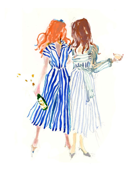 Two girls running hand in hand NO2  line  Stock Illustration  83570086  PIXTA