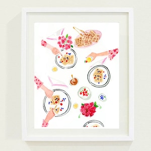 Art Print: Brunch Cute Wall Art, Home Decorating, Original Painting, Watercolor, Apartment Decor, Interior Design, Decorating Ideas image 2