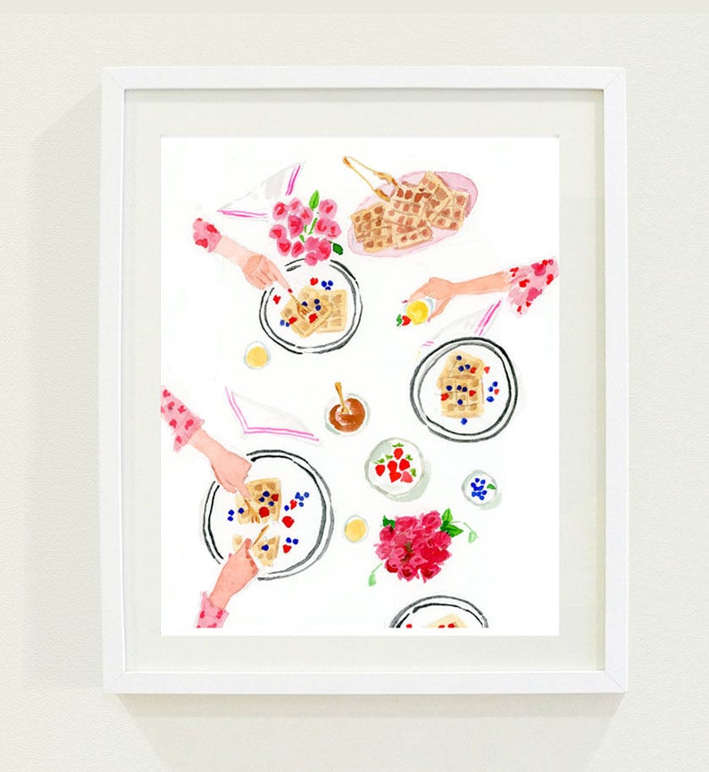 Art Print: Brunch Cute Wall Art, Home Decorating, Original Painting, Watercolor, Apartment Decor, Interior Design, Decorating Ideas image 2