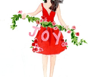 Holiday Christmas Cards: Joy Garland { Fashion Christmas Card }