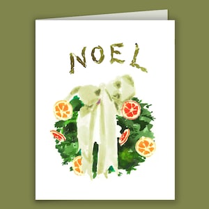 Biglietti di auguri natalizi: ghirlanda di arance fiocco verde {Biglietti di chiodi di garofano arancioni, i nostri primi biglietti di Natale, biglietti di Natale per la famiglia} Piccole donne