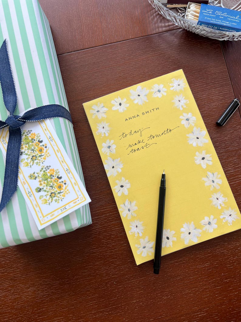 Notepad: Daisy Chain Yellow Pad {to Do List, Fashion Illustration ...