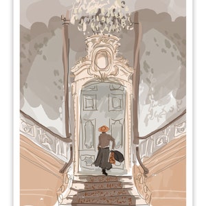 Sound of Music Entr-acte Art Print - Vintage Staircase Illustration - Gift for Musical Fans