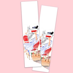 Set of 2 Laminated Bookmarks: Parisian Cafe Reader