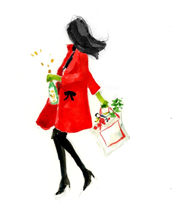 Art Print: Shoppin and Poppin cute Wall Art, Home Decorating 