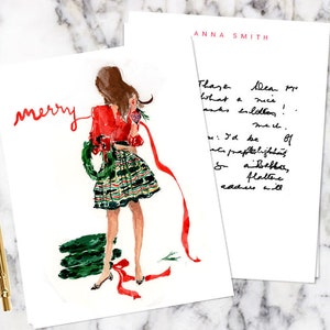 Flat Personalized Stationery: Merry Ribbons {No Dog}