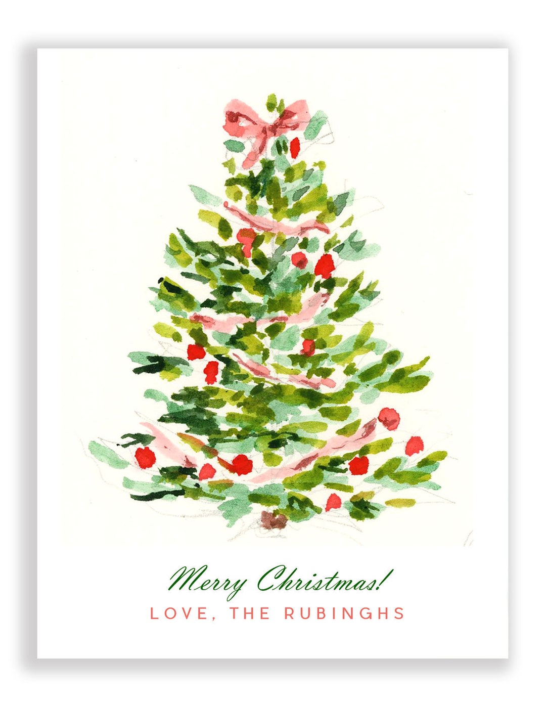 Custom Christmas & Holiday Cards, 5x7 Cardstock, Blank Envelope, Christmas Holly