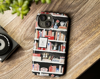 Black Bookshelf Phone Case (iPhone 15, Samsung, Google Pixel)