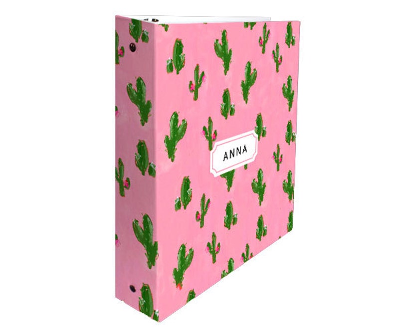 Glossy 3 Ring Binder Cactus Print heirloom Quality Etsy
