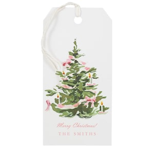 Christmas Gift Tags: Blush Candle Tree {Holiday Gift Tags} (Personalized)