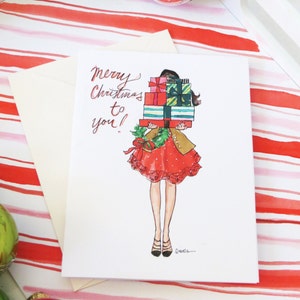 Set of Illustrated Christmas Cards: Bearing Gifts Fashion Christmas Card image 6