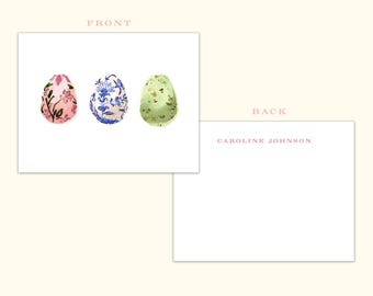 Personalized Stationery: Chinoiserie Egg {Stationary Notecards, Personalized, Watercolor, Monogram, Custom, Fashion Drawing, Girly}