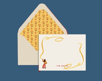 Personalized Stationery: Cowgirl {Stationary Notecards, Personalized, Watercolor, Custom, Fashion Drawing, Girly} Fall 2024