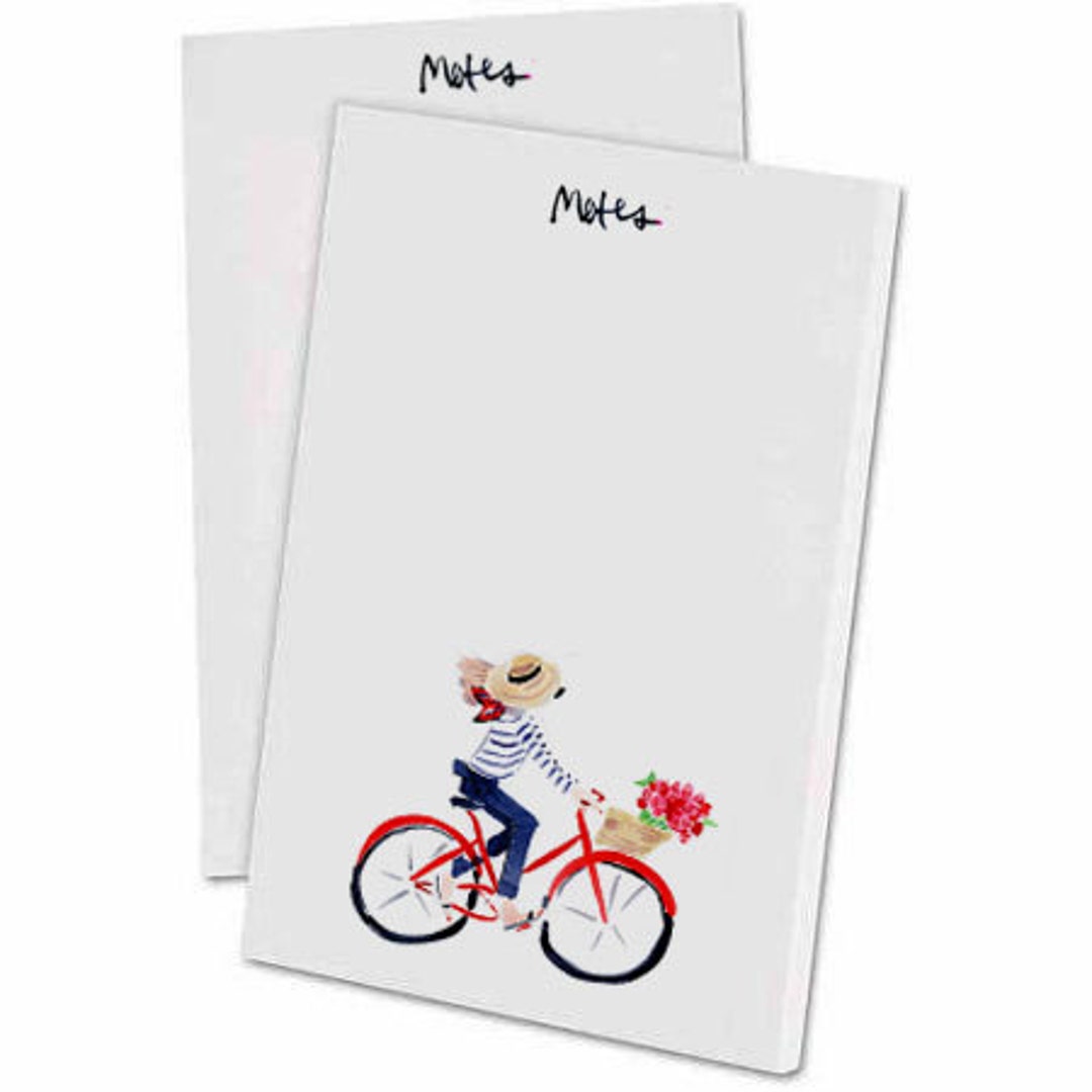 Parisian Bike Girl Notepad {paper Notepad, to Do List, Fashion ...