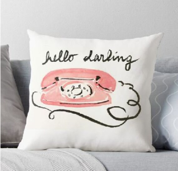 Hello Darling Retro Telephone Pillow Etsy