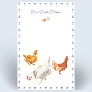 Notepad: Three French Hens {Paper Notepad, To Do List, Paris Notepad, Organization, Grocery List, Recipe Card, Market List, Office}