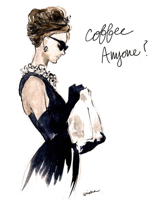 Fashion Illustration Art Print Audrey Hepburn Etsy Fashion Illustration Art Print Audrey Hepburn Etsy